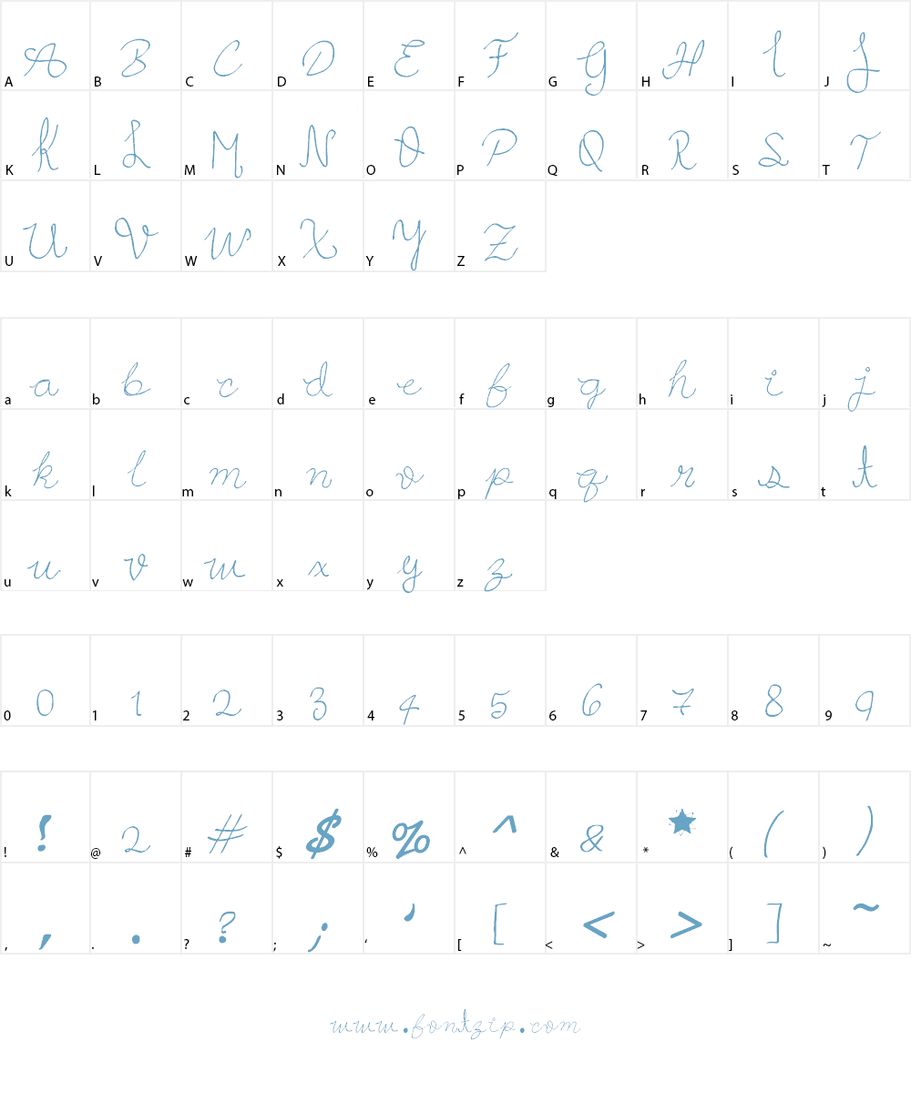androideeapps curved handwritin Font Character